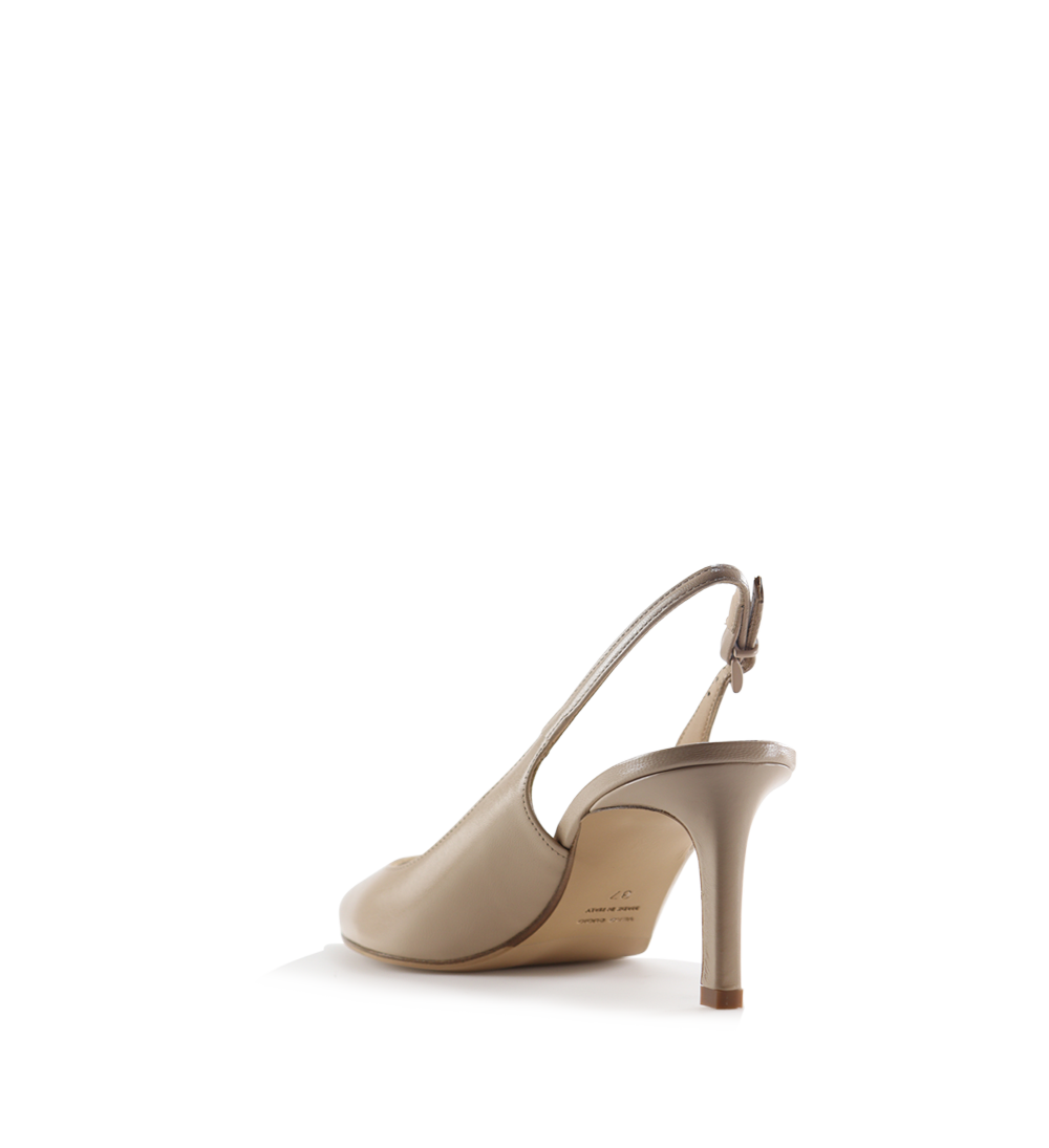 Carrie 70 slingback stiletter, vanilla læder