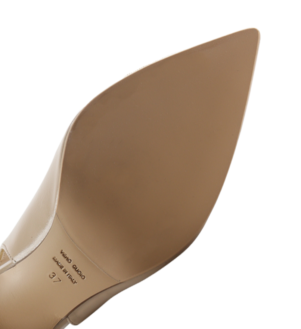 Carrie 70 slingback stiletter, vanilla læder