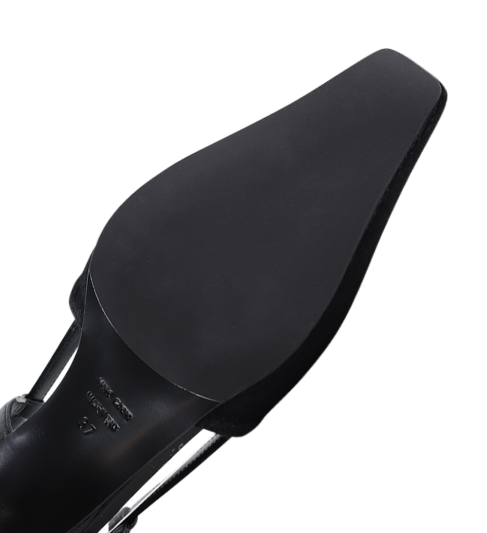 Elena 35 slingback stiletter, sort ko pels