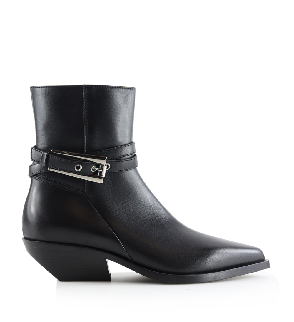 Carla 30 cowboy biker boots, black leather