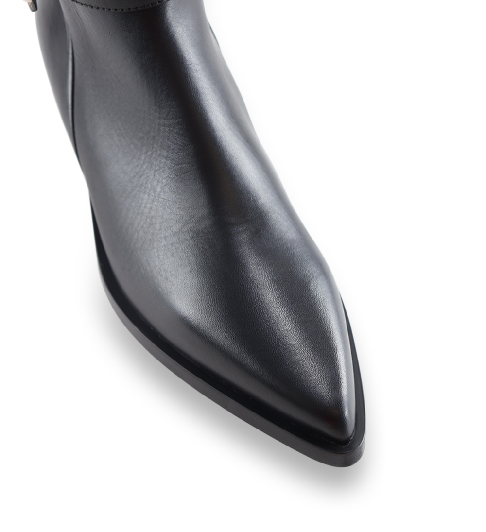 Carla 30 cowboy biker boots, black leather