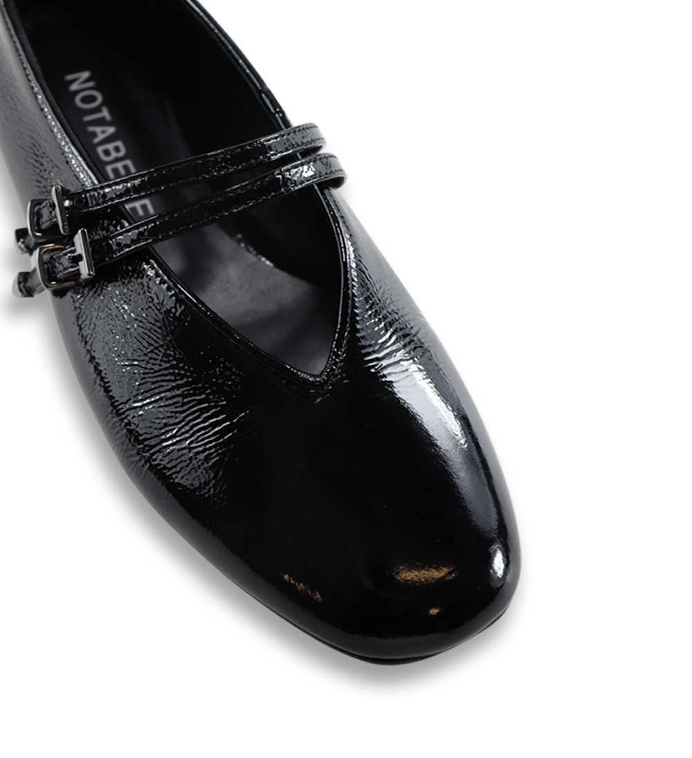 Barbette ballerinas, black patent