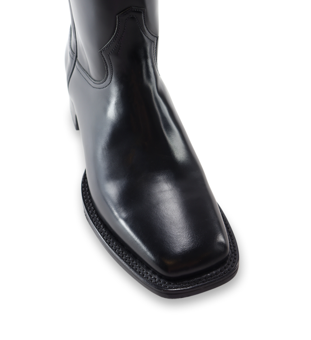 Drake biker boots, black leather
