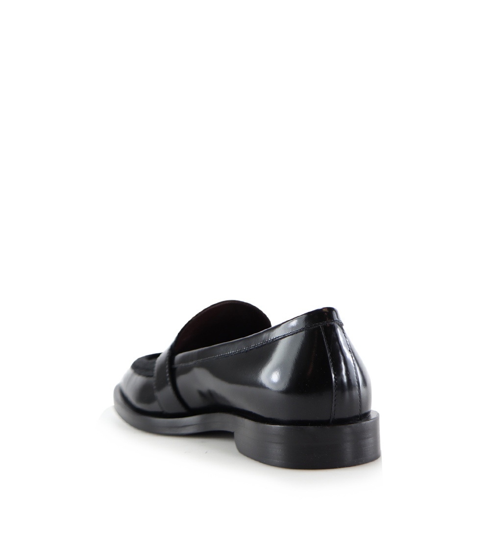 Corinna loafers, black cow fur
