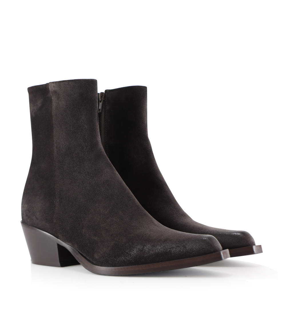 Lucy 50 boots, dark brown suede