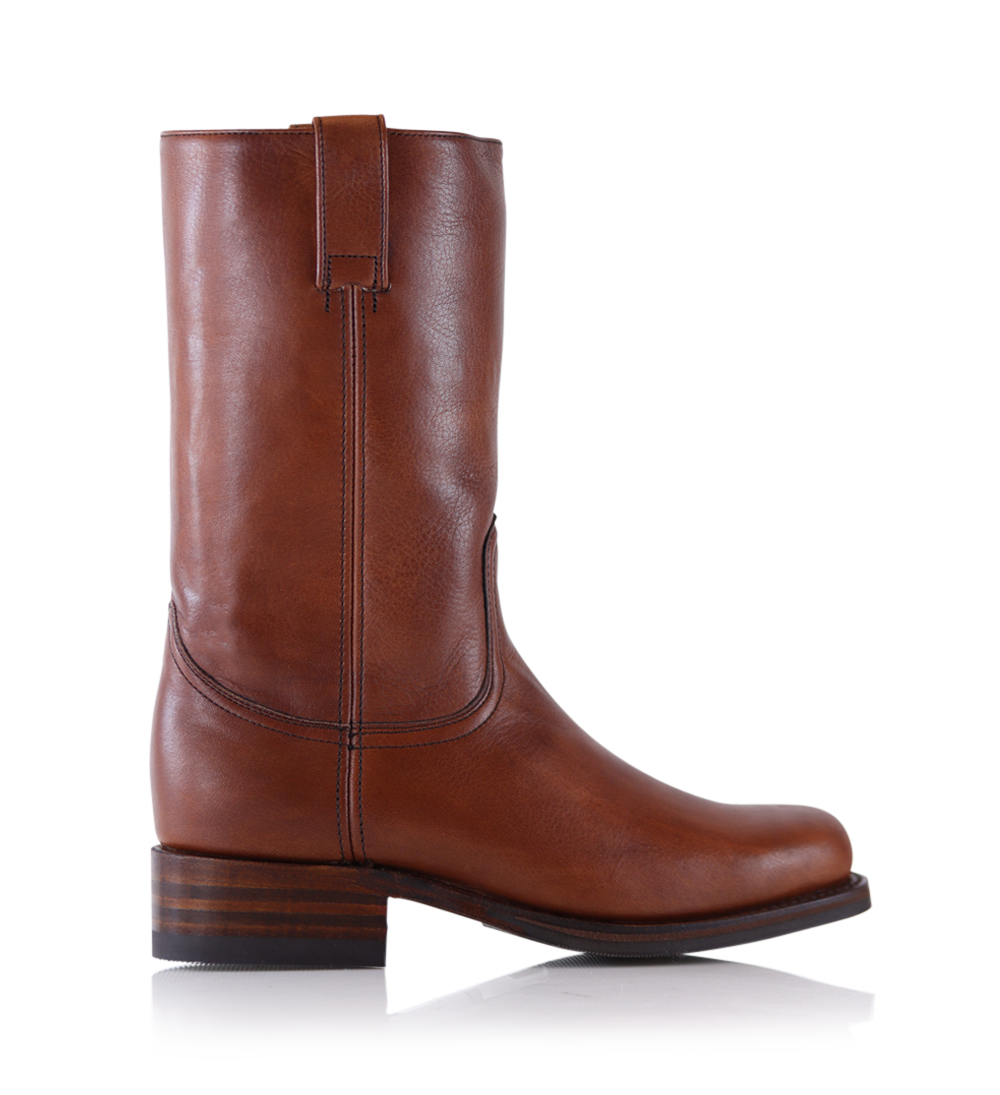 Achilles boots, brown leather
