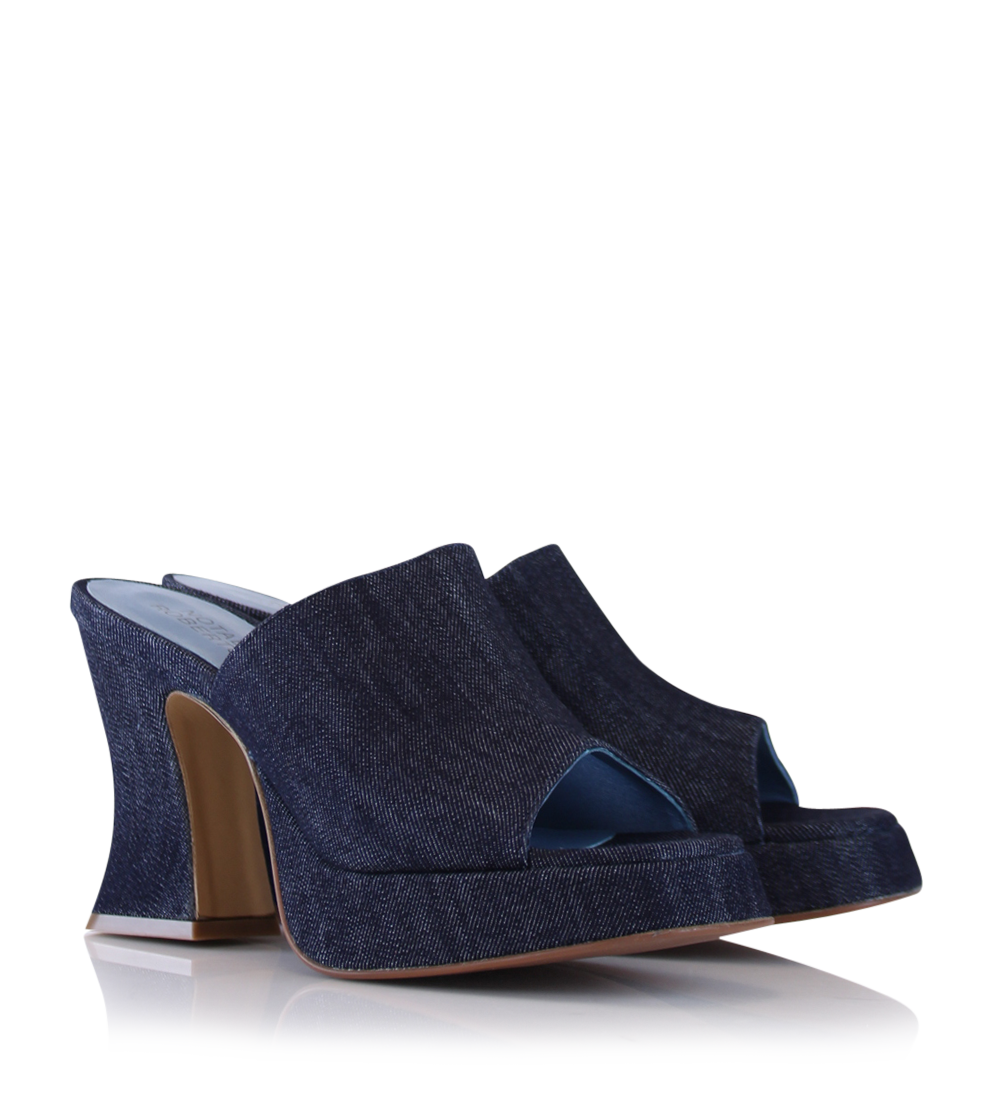 Amara plateau sandals, denim