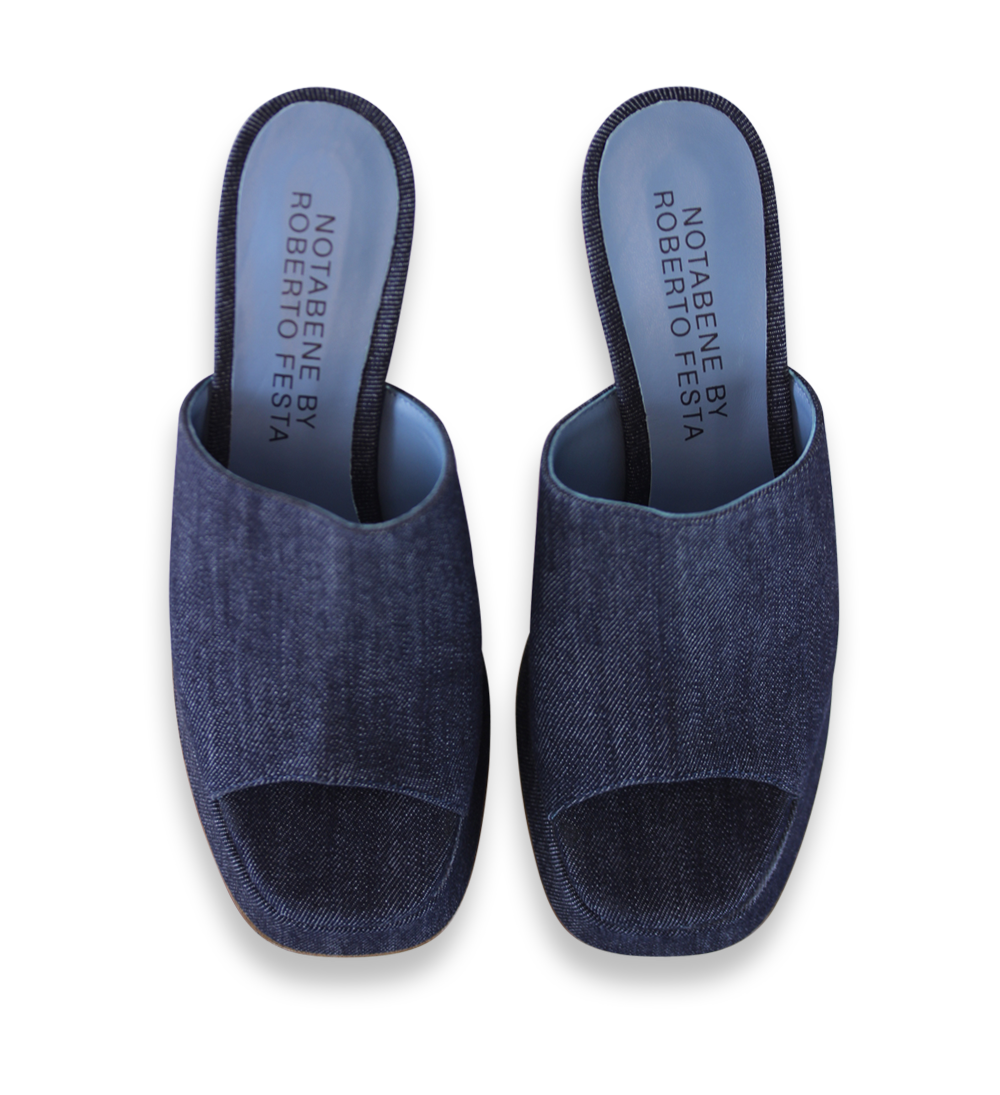 Amara plateau sandals, denim