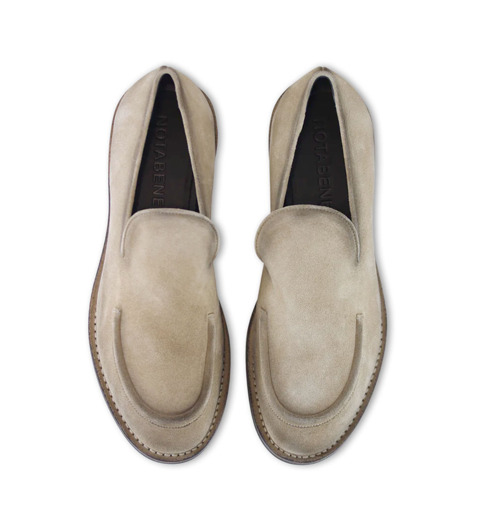 Antonio loafers, beige ruskind