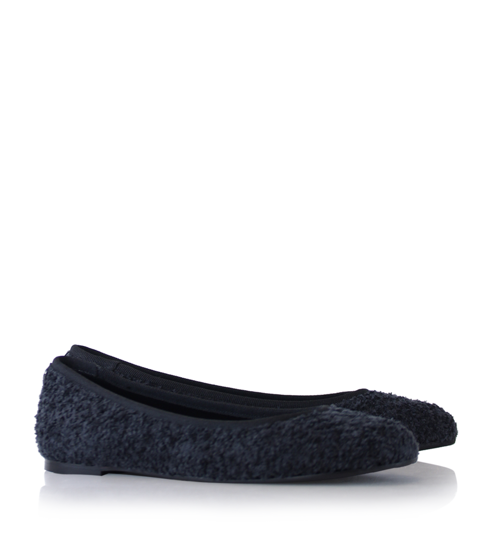 Bella ballerinas, black bouclé