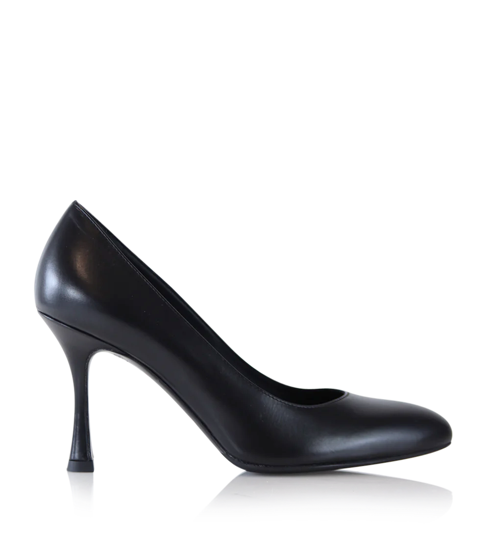 Denise 80 stilettos, black leather