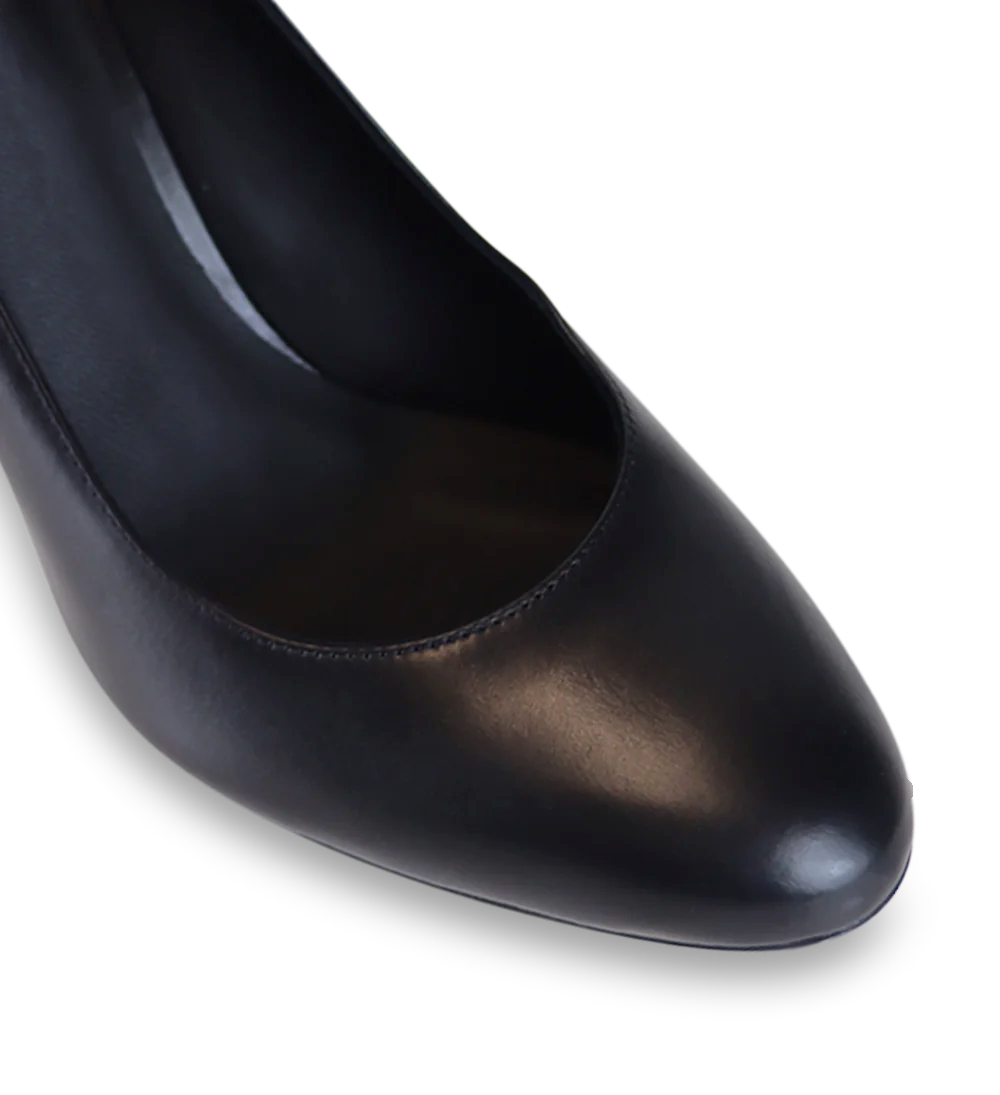 Denise 80 stilettos, black leather