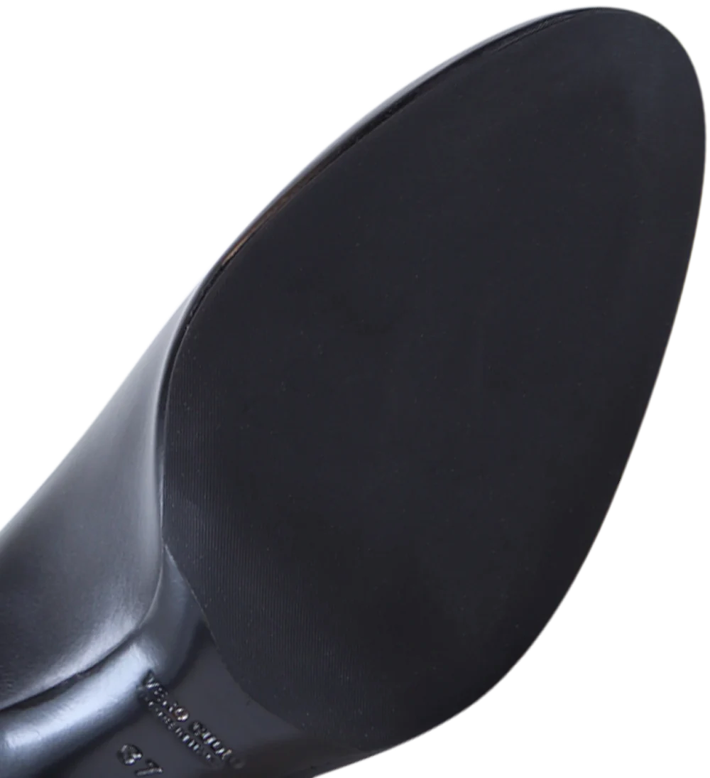 Denise 80 stilettos, black leather