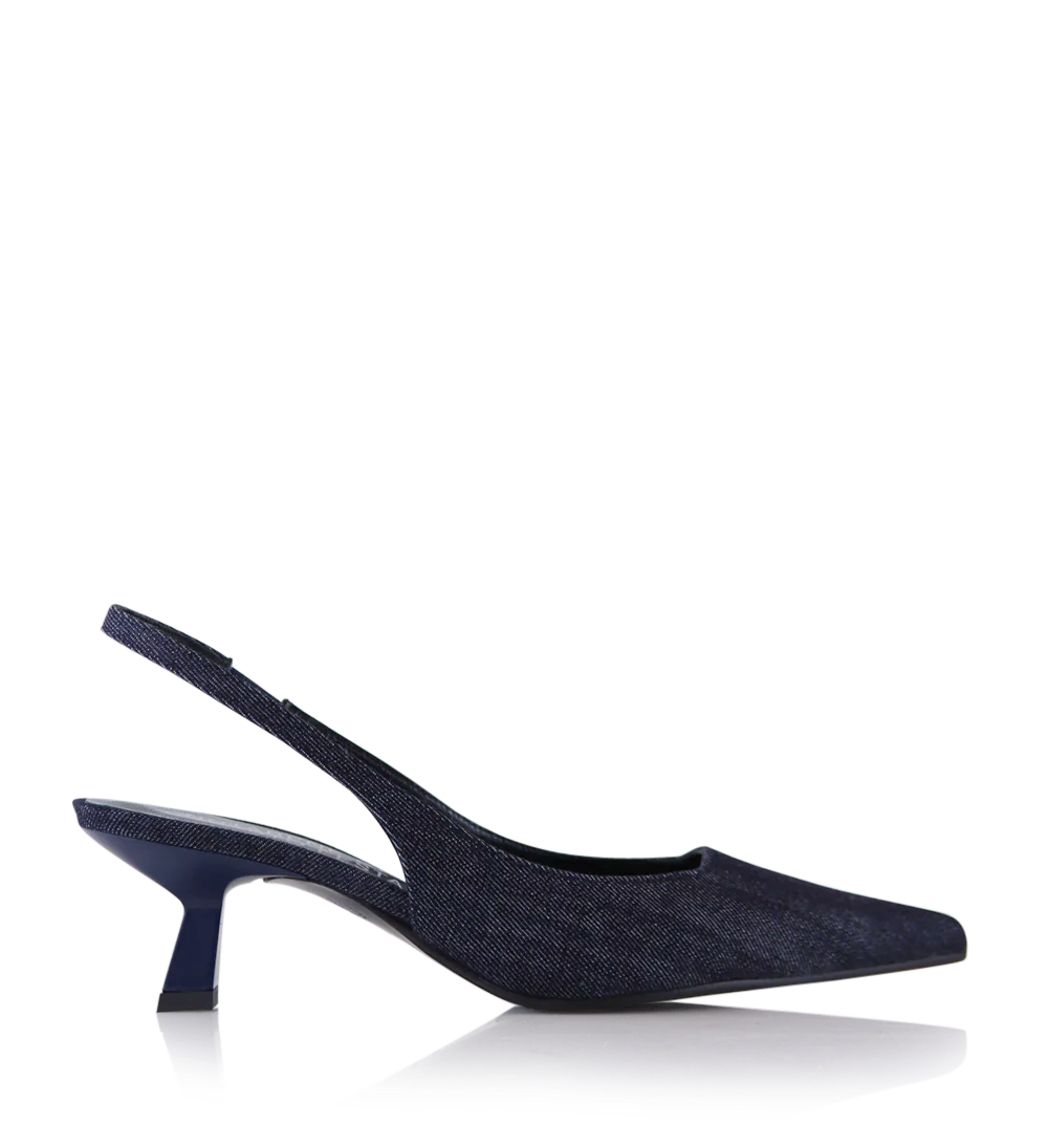 Elisa 50 slingback stiletter, denim