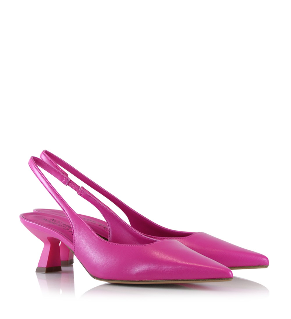 Elisa 50 slingback stiletter, pink læder