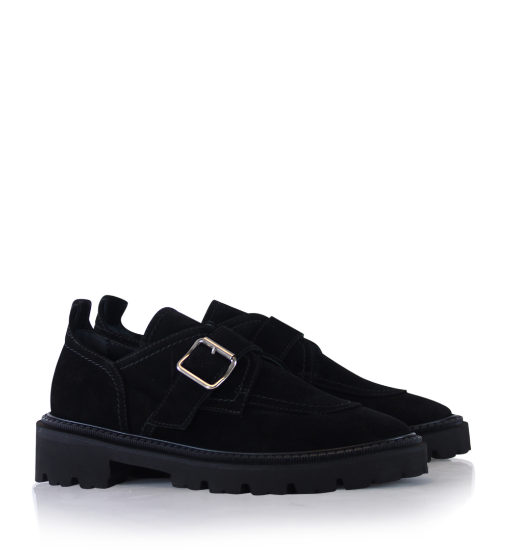 Tenora loafers, sort ruskind