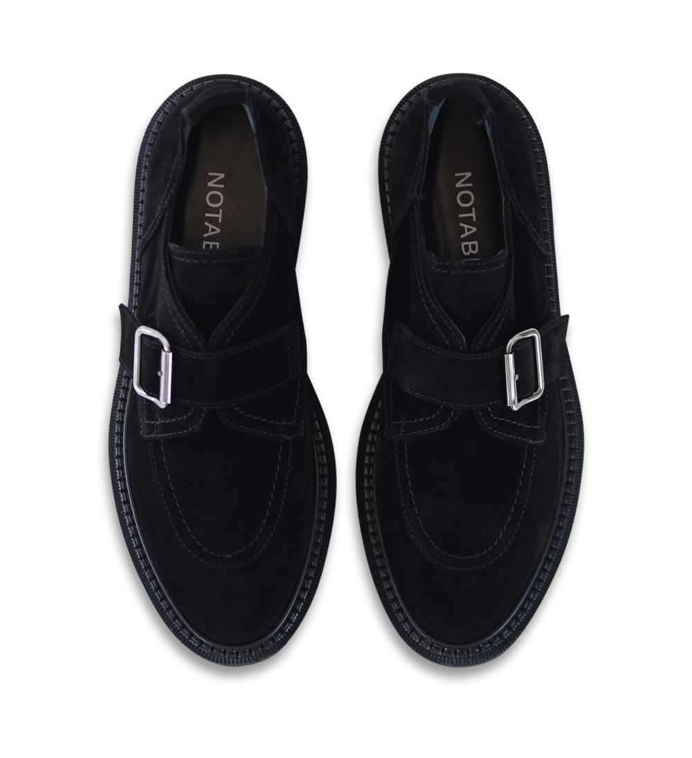 Tenora loafers, sort ruskind