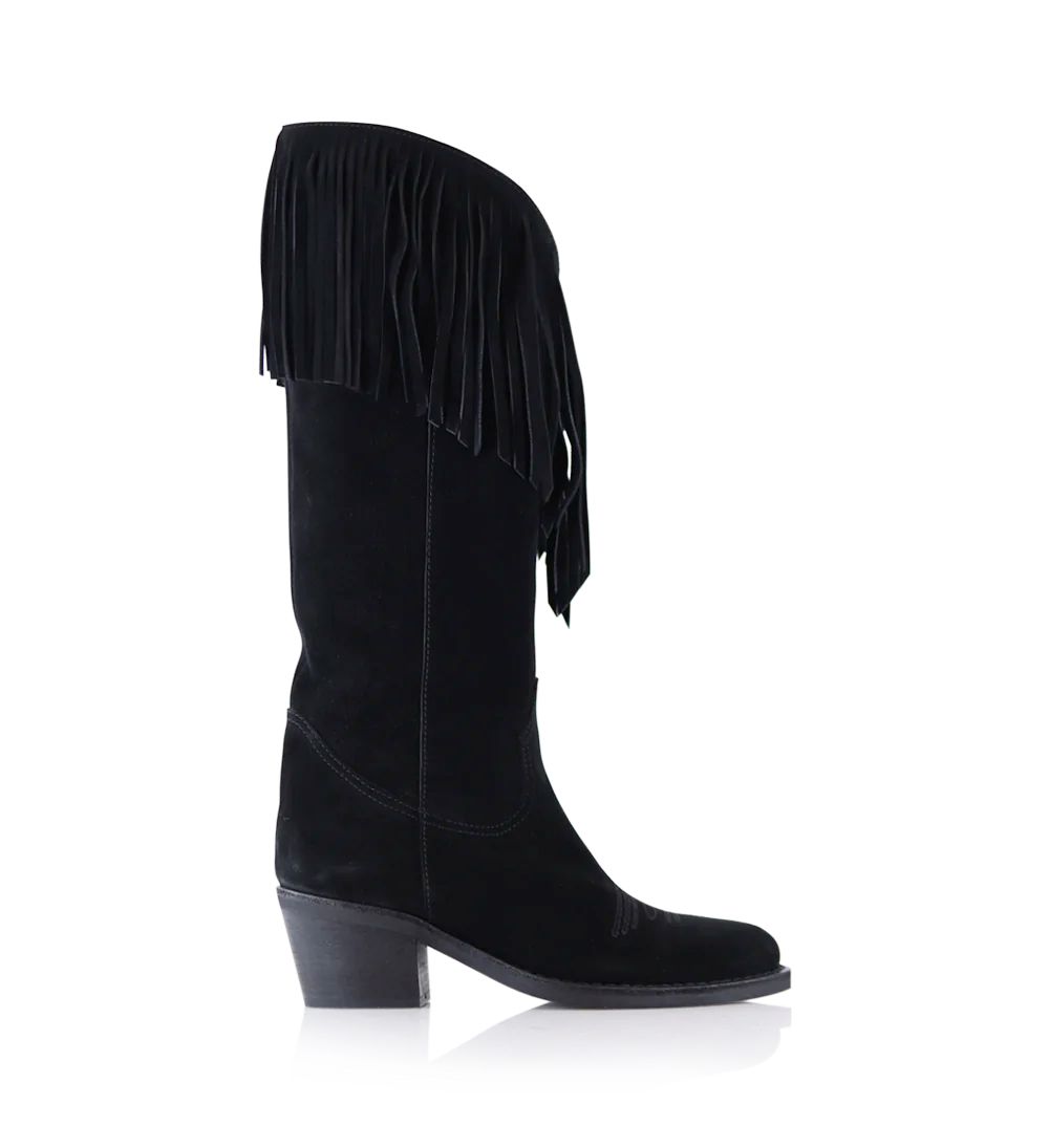 Wynonna cowboy boots, black suede