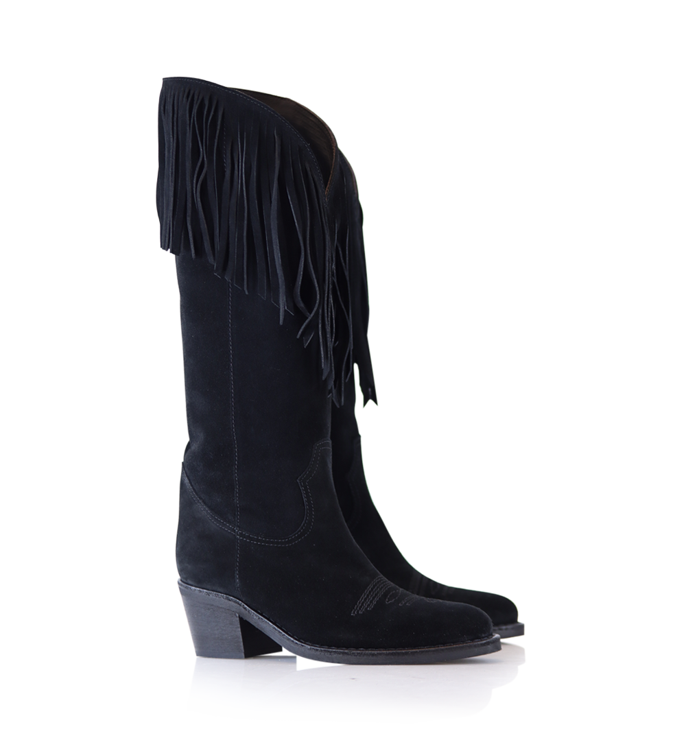 Wynonna cowboy boots, black suede
