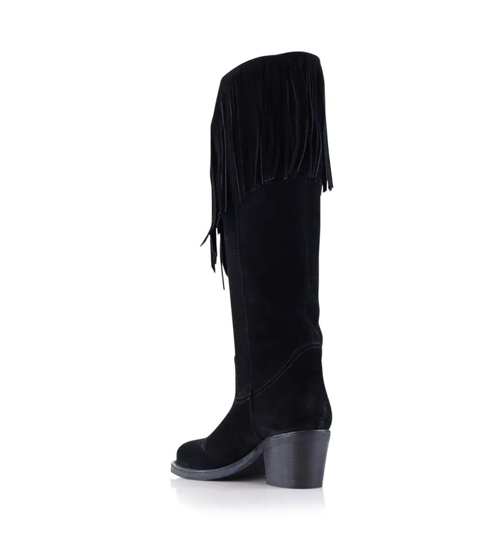 Wynonna cowboy boots, black suede