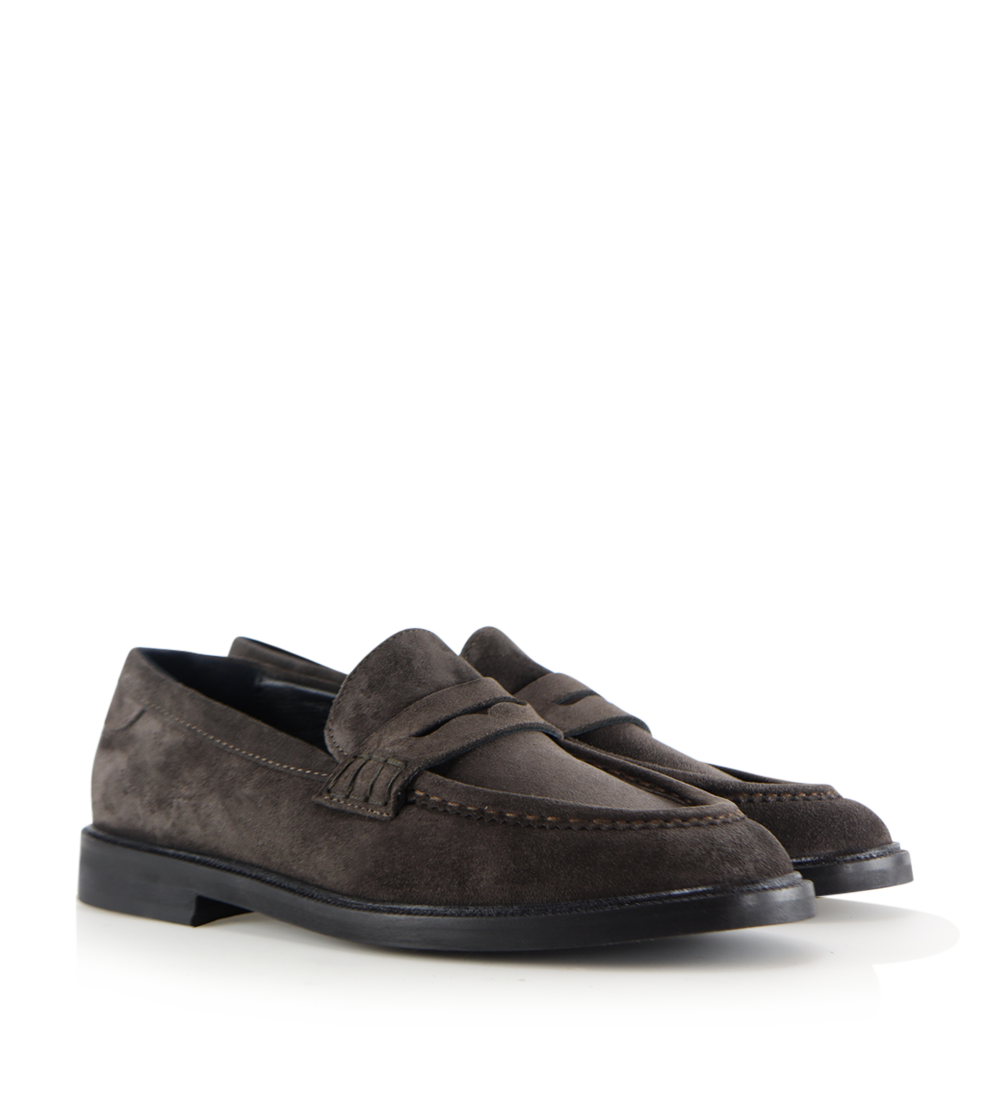 Siena loafers, mørkebrun ruskind