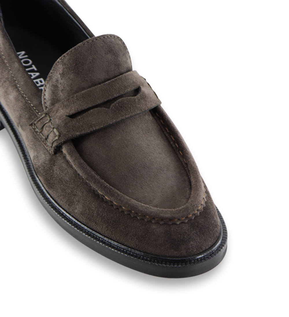 Siena loafers, mørkebrun ruskind