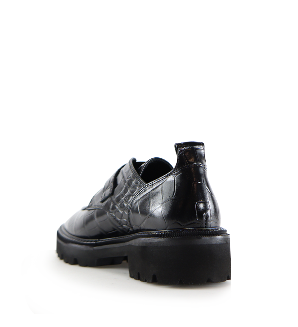 Tecla loafers, sort krokodille