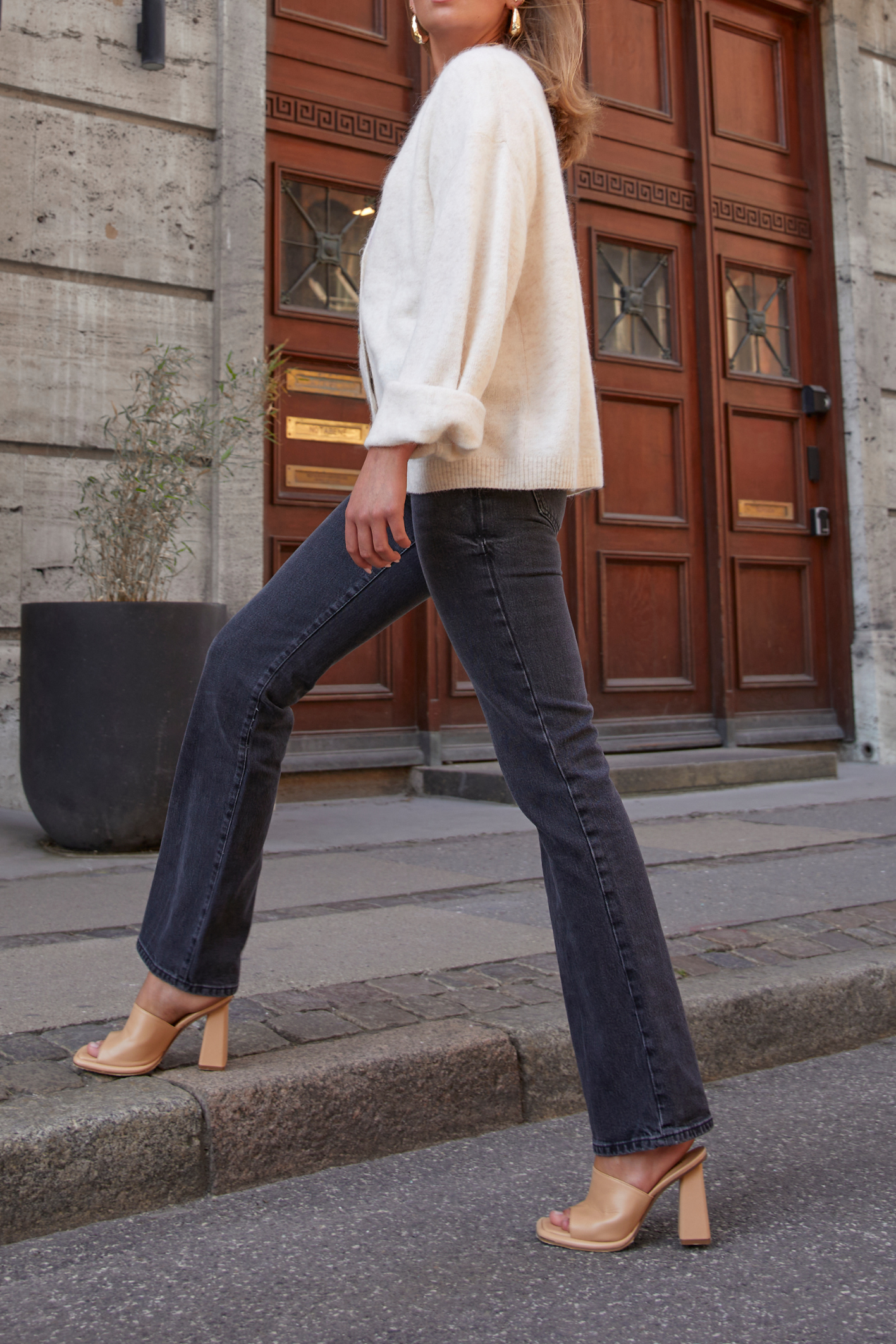 Sofie 95 sandals, nude leather