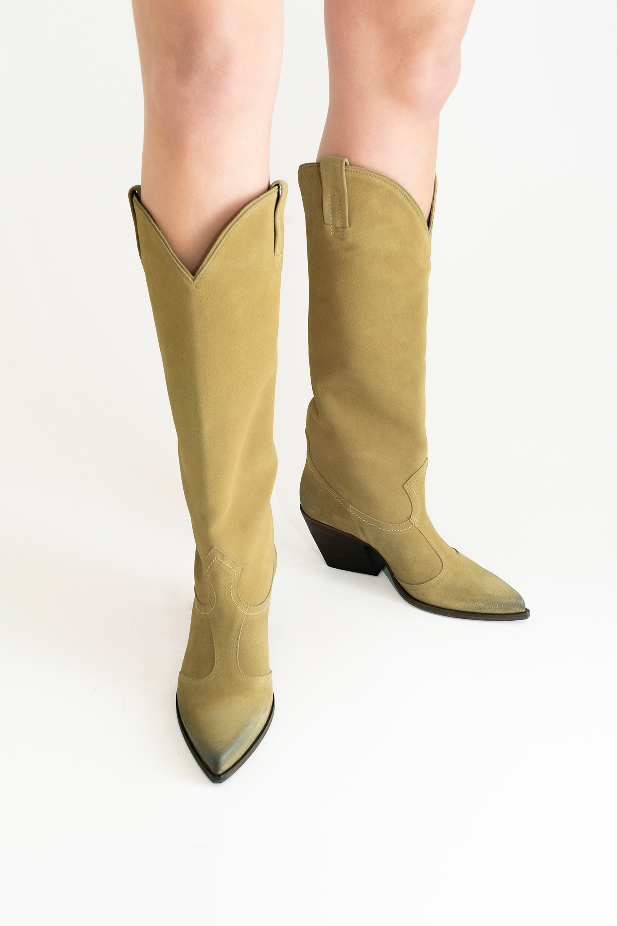 Dee cowboy boots, light brown suede