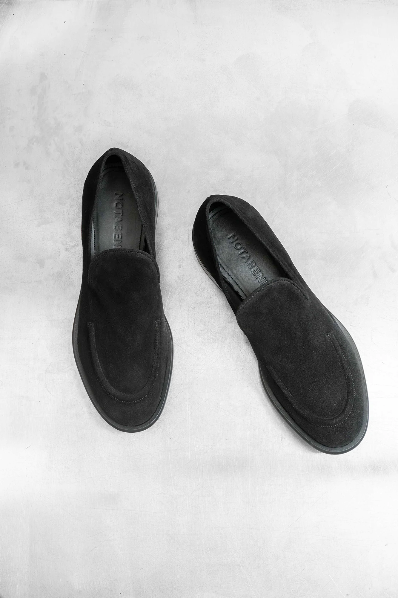 Antonio loafers, sort ruskind