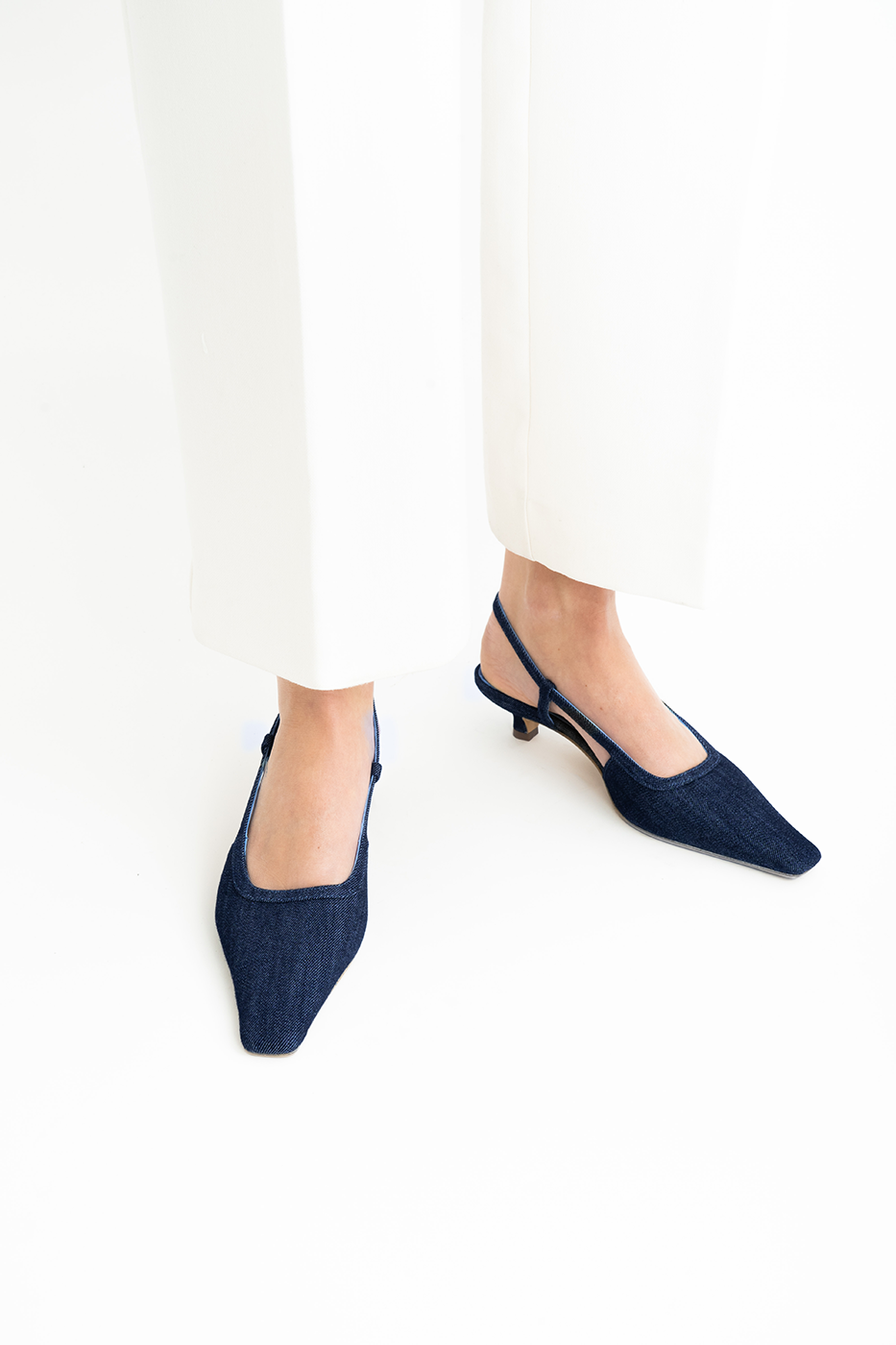 Elena 35 slingback stiletter, denim