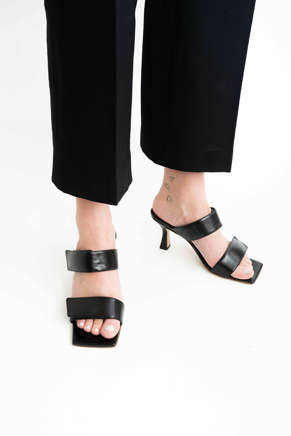 Ilina 70 sandals, black leather