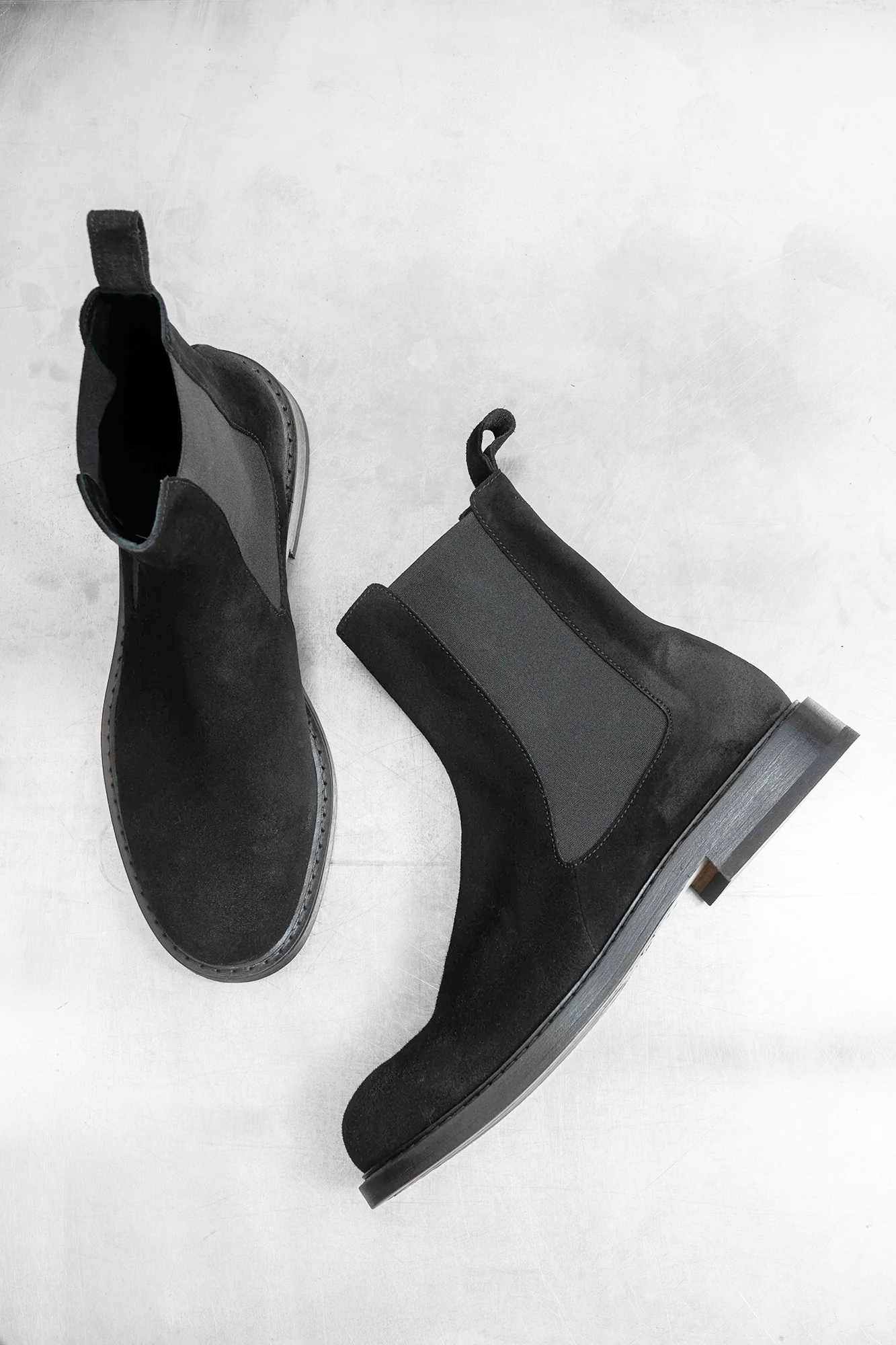 Manual Chelsea Boots, Black Suede