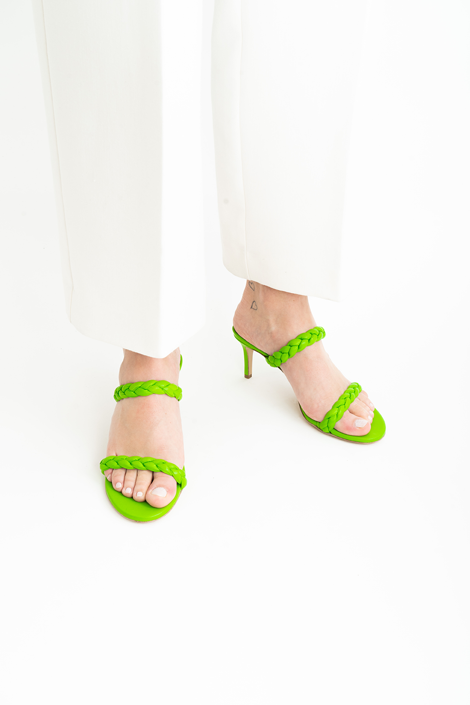 Ortensia 60 sandals, green leather