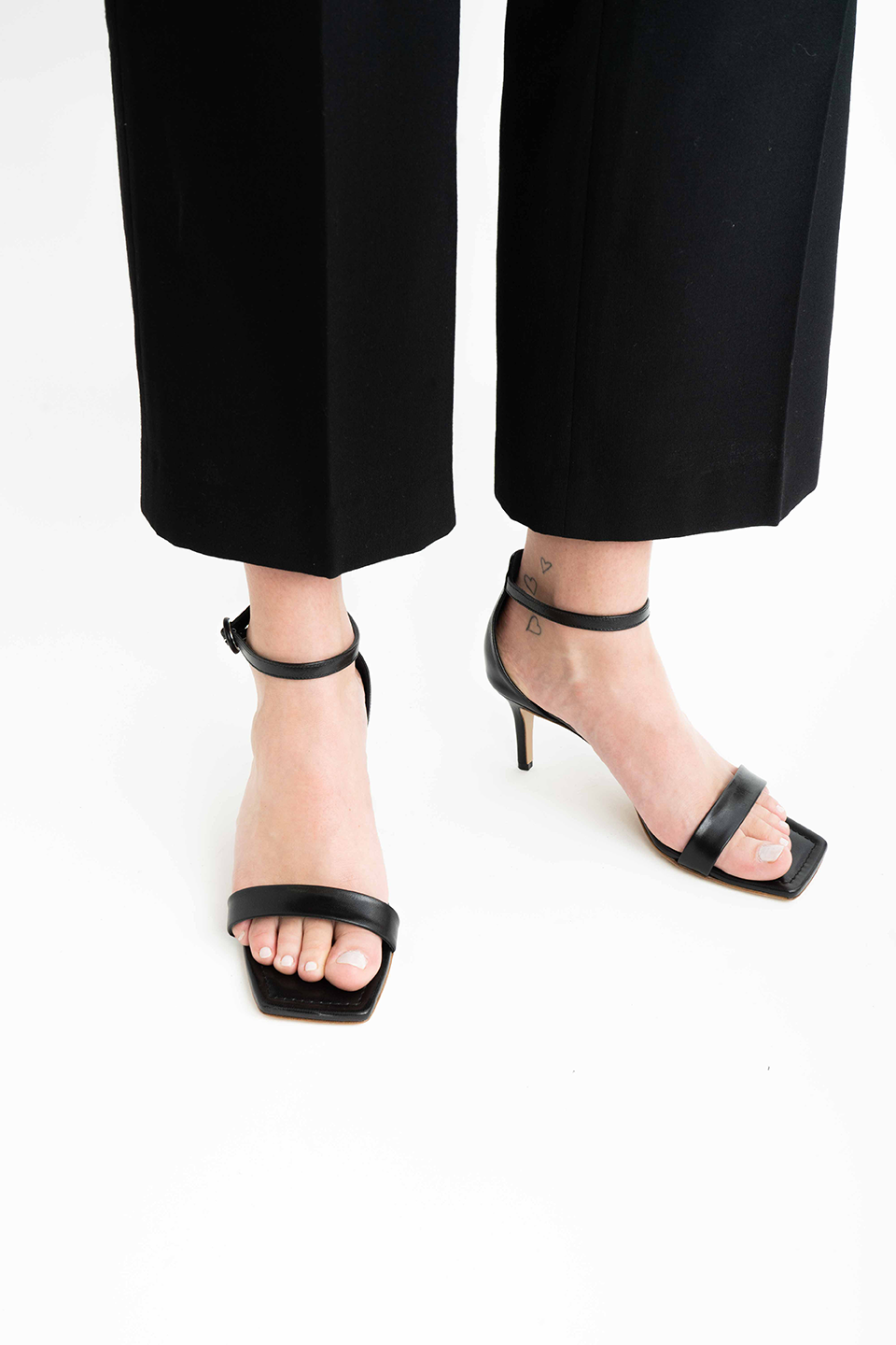 Rina 60 sandals, black leather