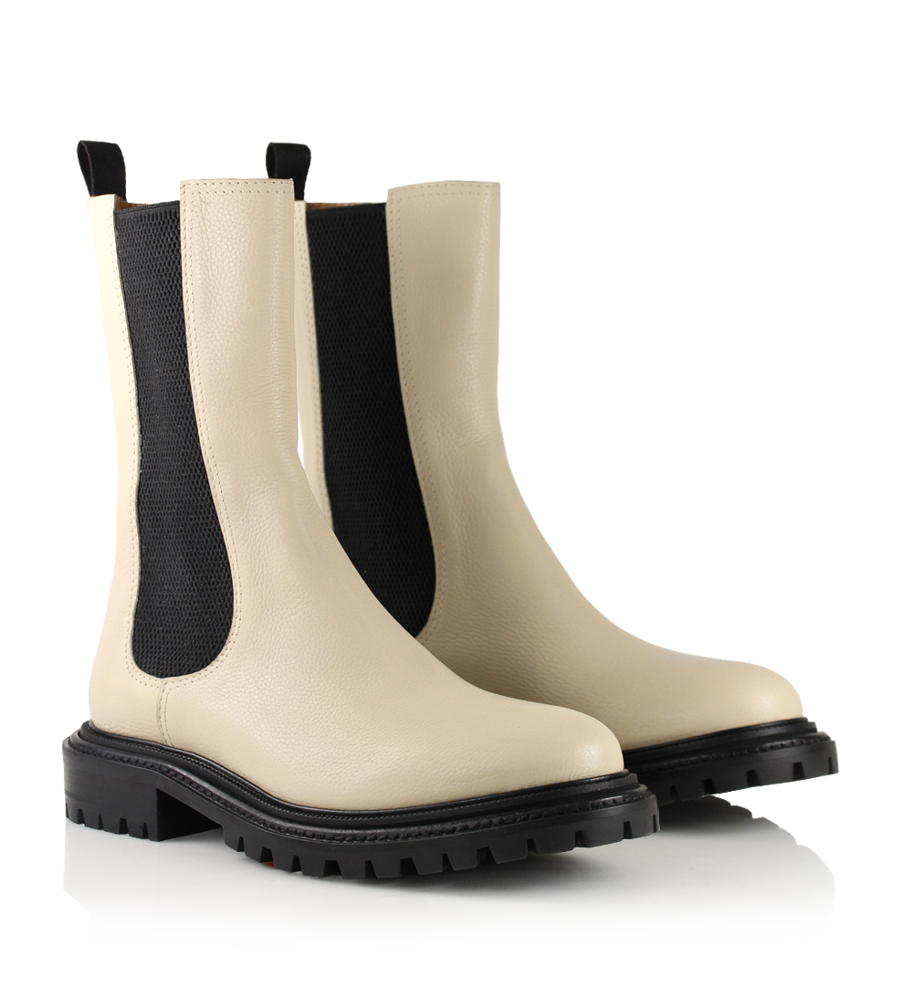Frigg boots, cream leather