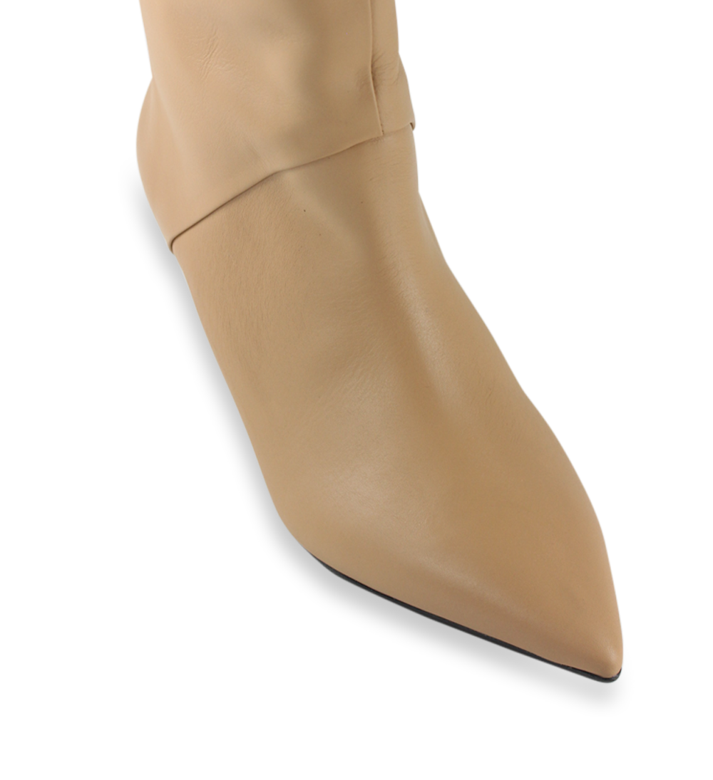 Hilda boots, beige leather