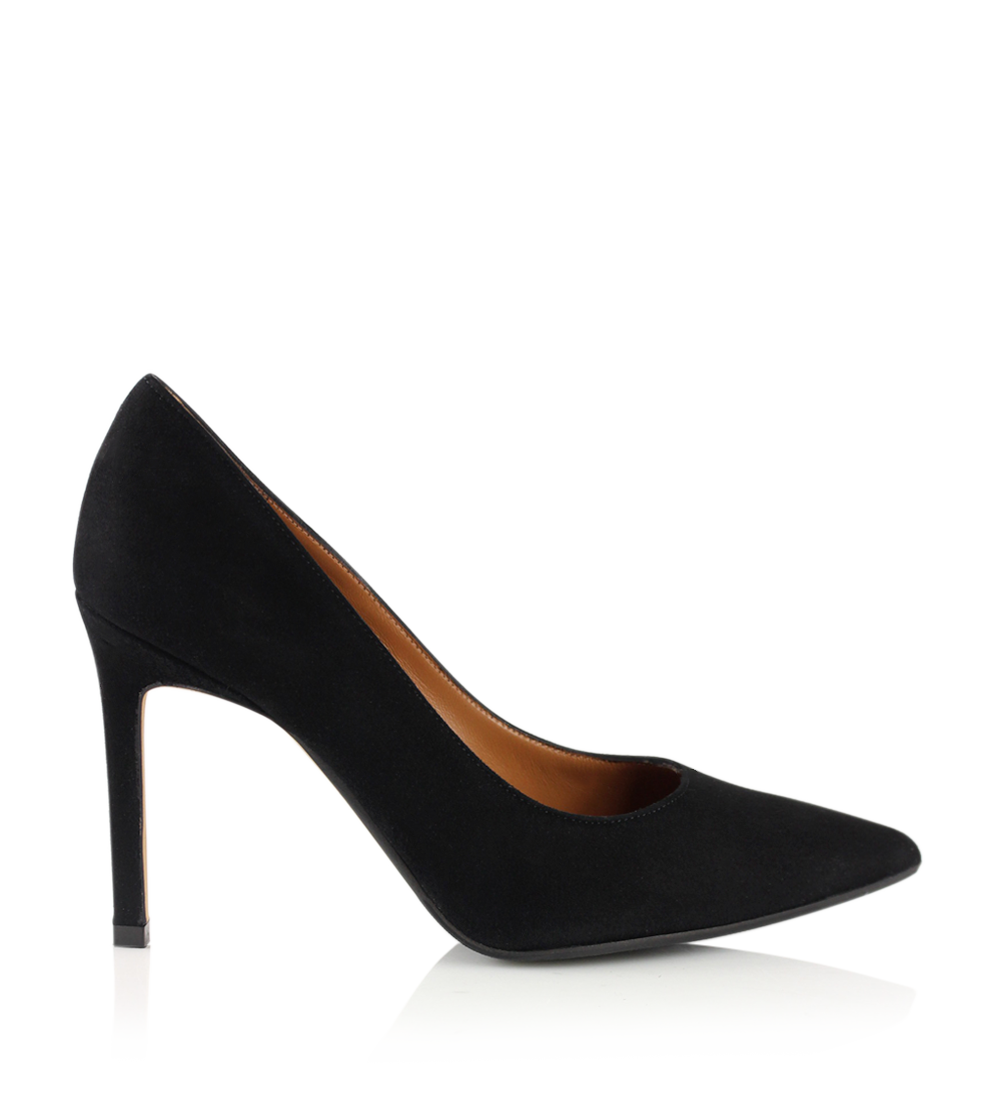 Jane 90 stiletter, sort ruskind