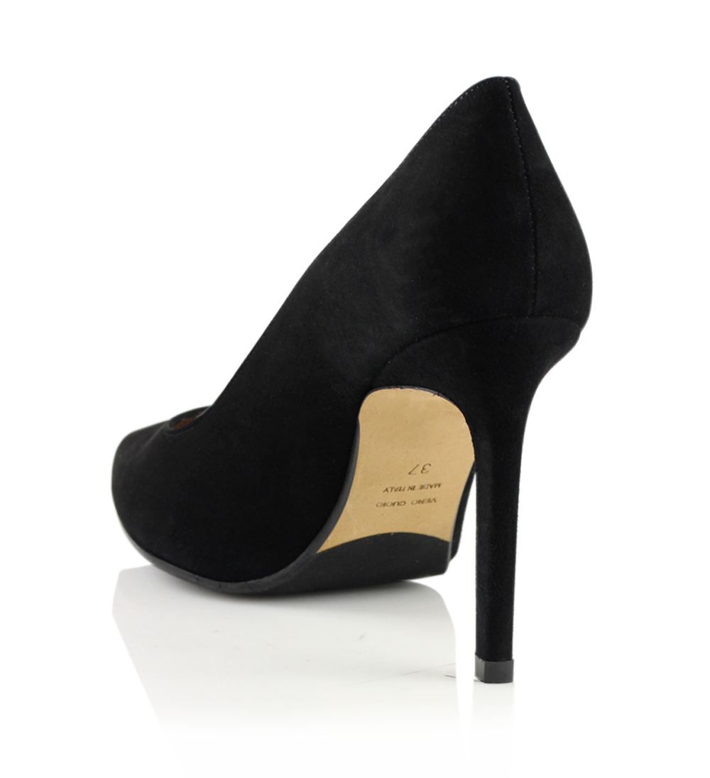 Jane 90 stiletter, sort ruskind
