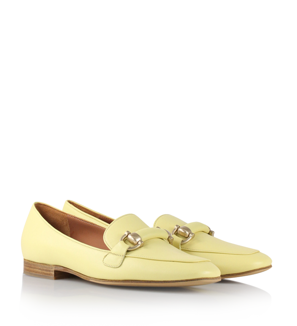 Libby loafers, yellow leather