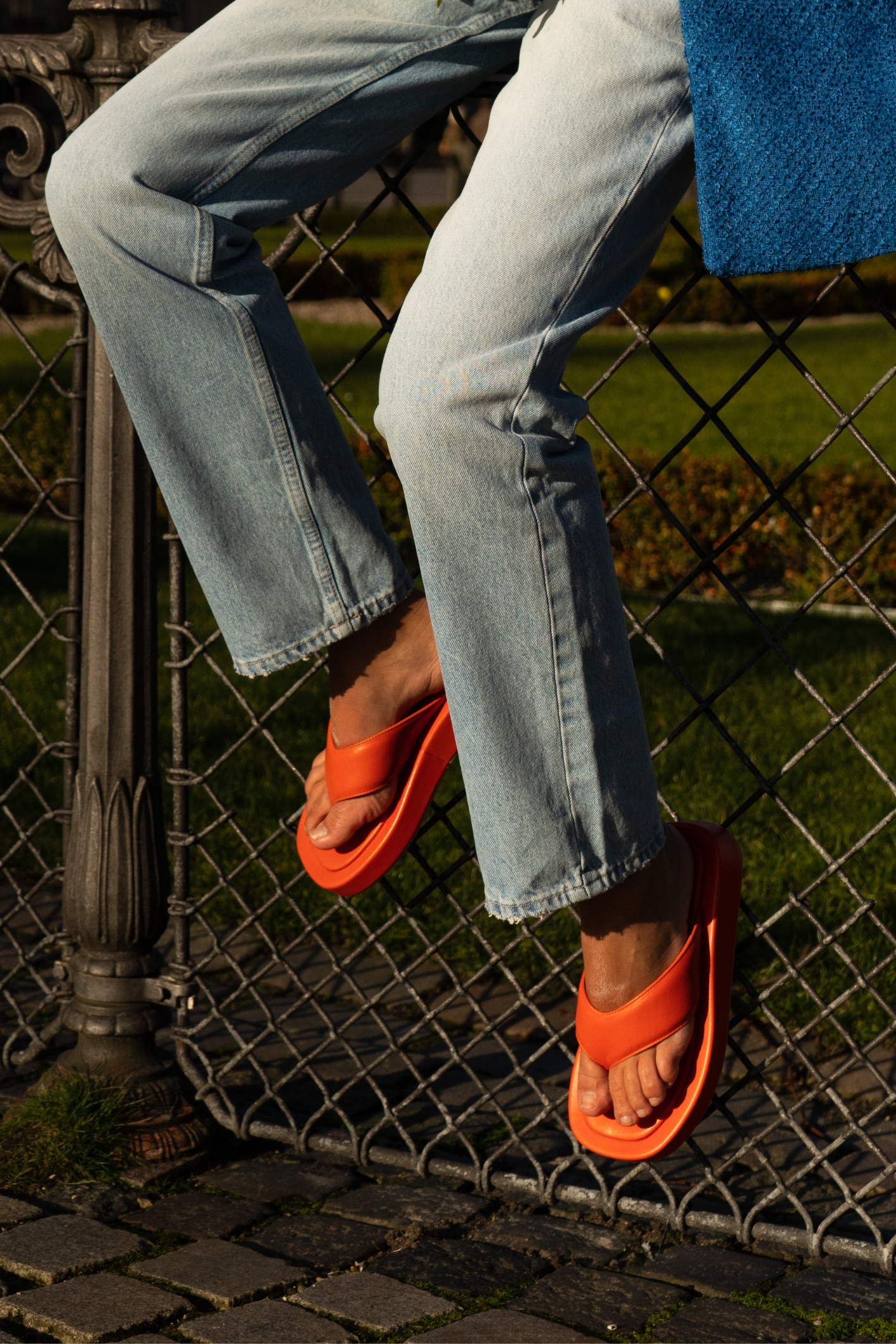 Stina sandals, orange leather