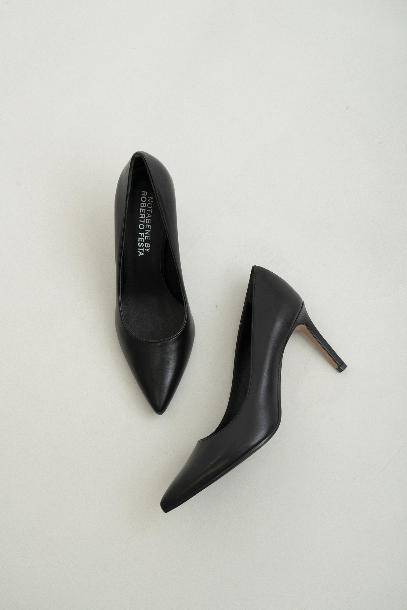 Carolina 70 stilettos, black leather