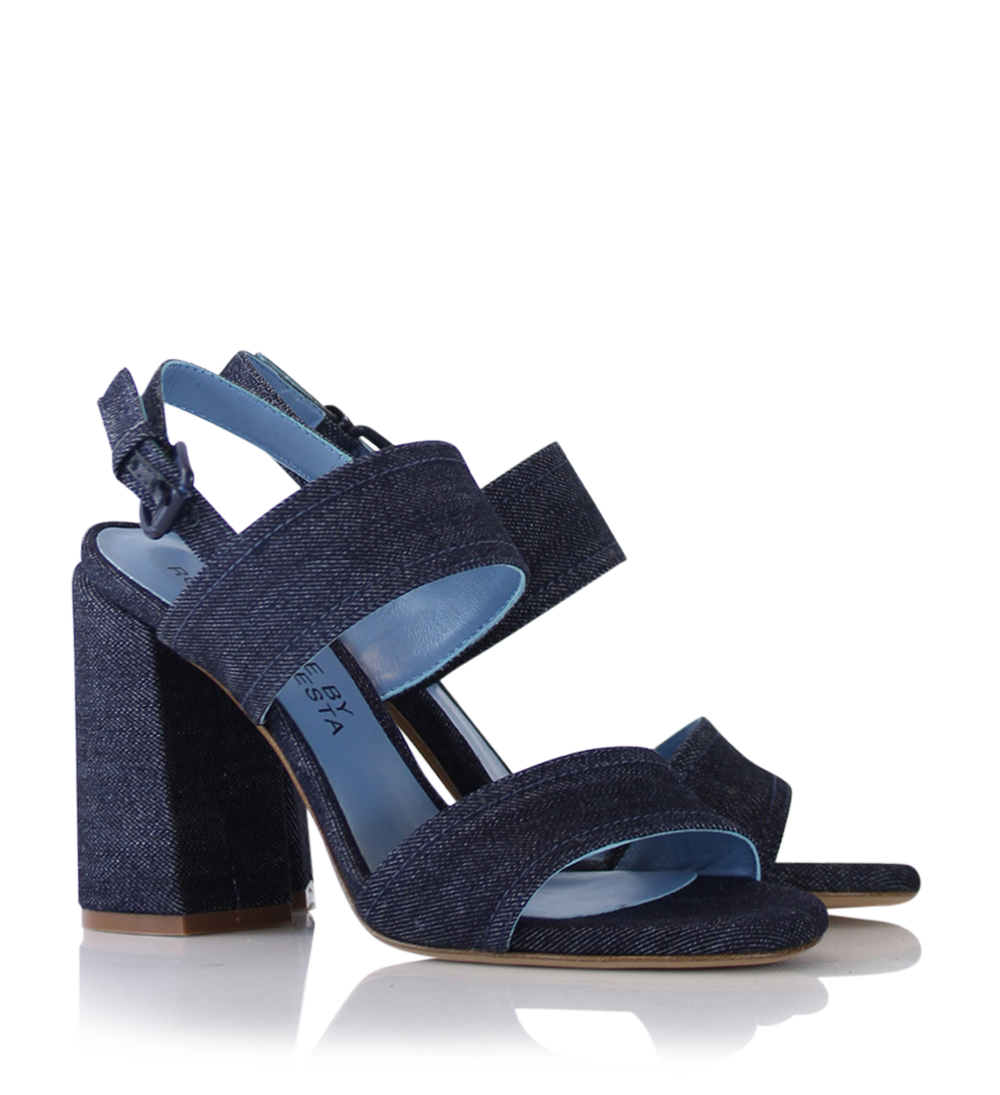 Agnesca 90 sandals, denim