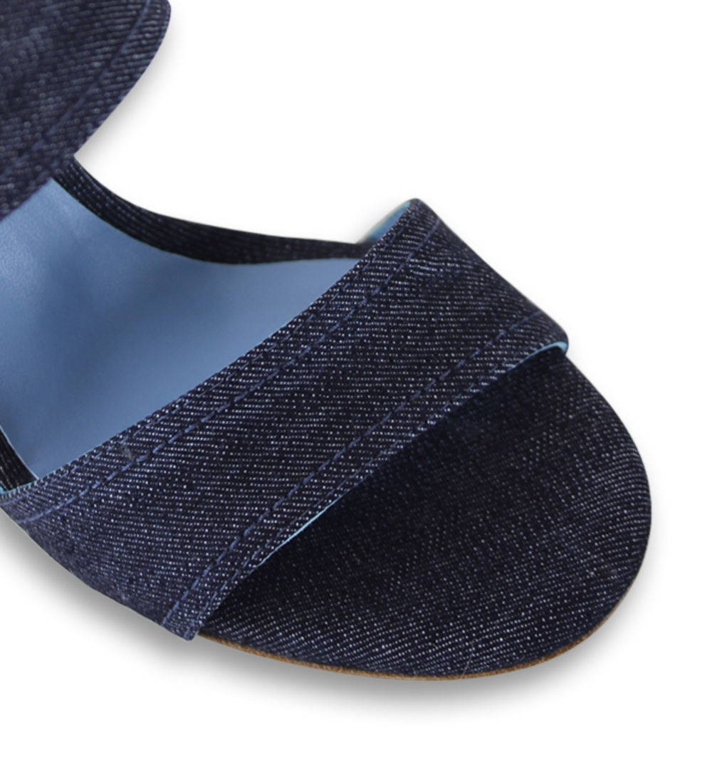 Agnesca 90 sandals, denim