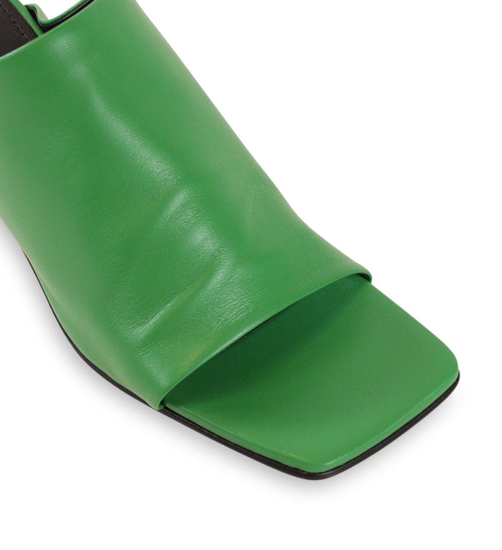 Alice sandals, green leather