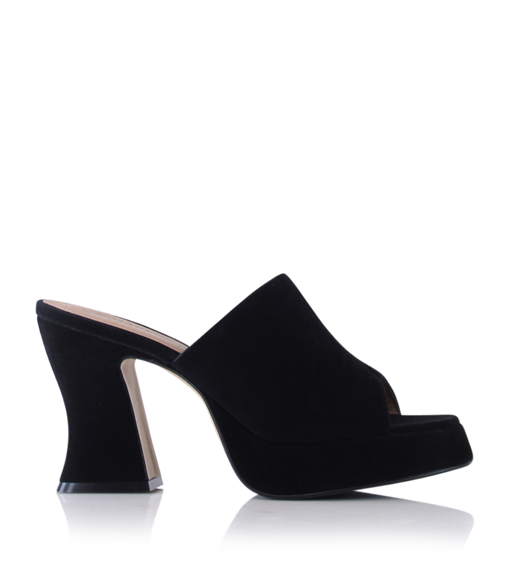 Amara plateau sandals, black suede
