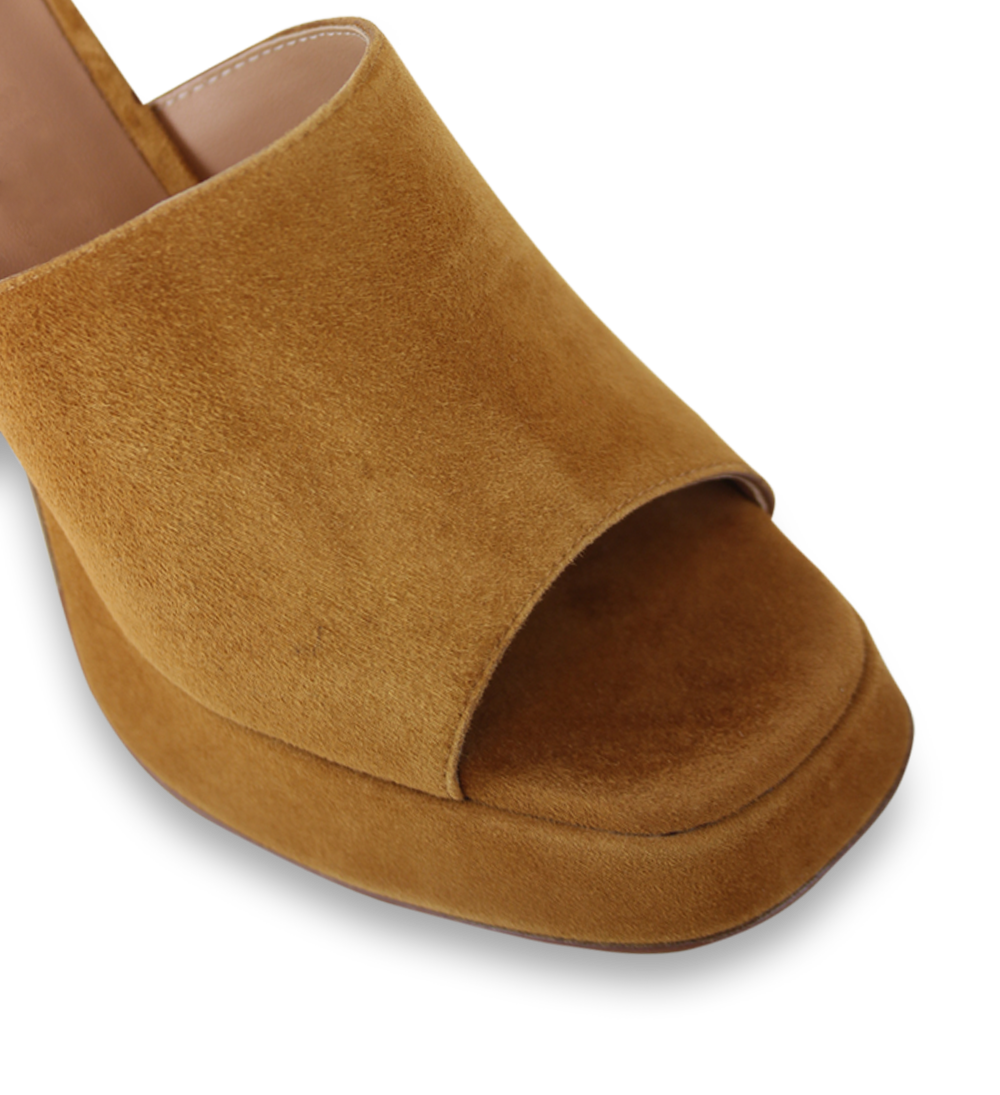 Amara plateau sandaler, brun ruskind