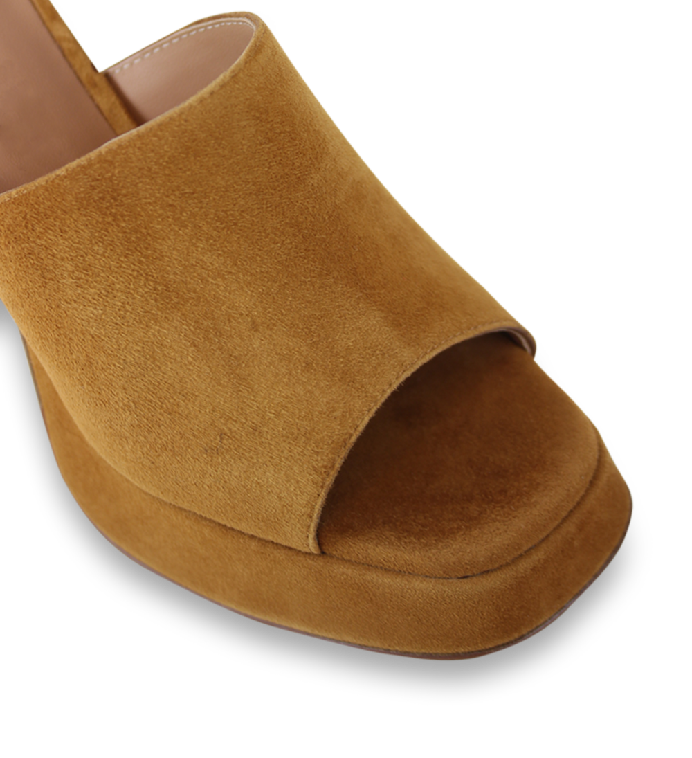 Amara plateau sandals, brown suede