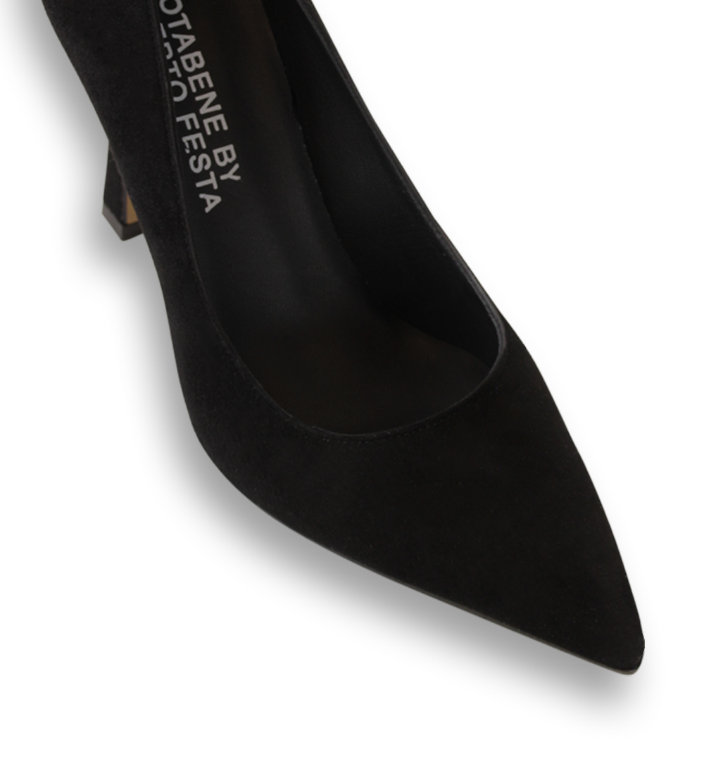 Angelika 90 stilettos, black suede