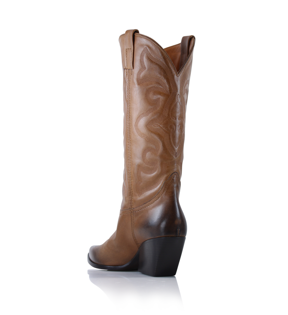 Darcy cowboy boots, brown leather